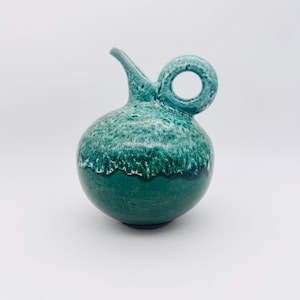 Vintage pottery pitcher, vintage jug, decorative jug