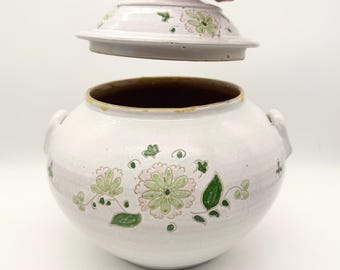 蓋付きのヴィンテージの大きな陶器の瓶、大きな白い瓶 - Etsy 日本