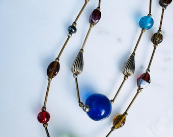 Vintage multi colour glass beaded necklace