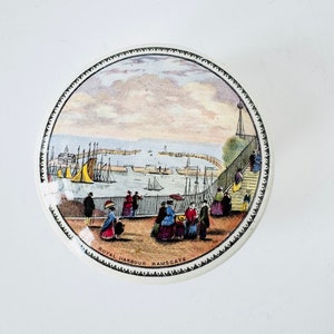 Antique Prattware pot with lid, Royal Harbour Ramsgate