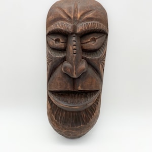 Vintage African wooden mask, African folk art, wooden wall decor