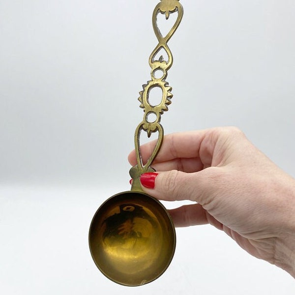Vintage brass love spoon