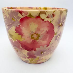 Vintage ceramic plant pot,  indoor floral  planter