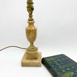 Vintage onyx table lamp, bedside lamp, stone lamp