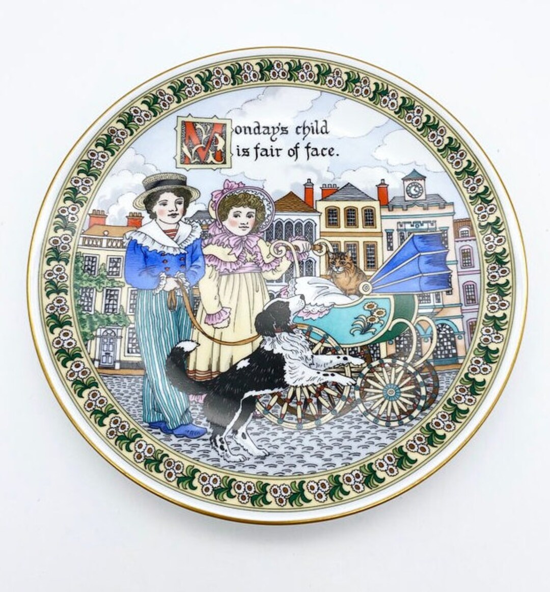 Vintage Royal Worcester Sue Scullard Birthday Plate Monday's Child
