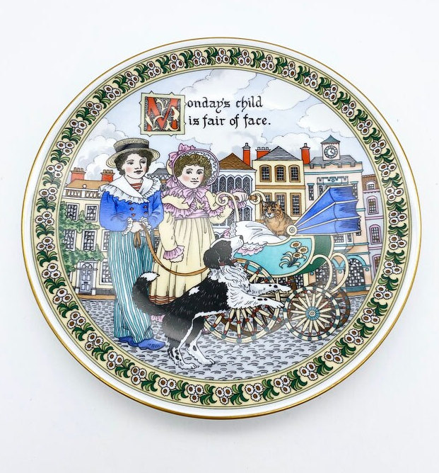 Vintage Royal Worcester Sue Scullard Birthday Plate Monday's Child