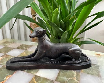 犬 グレイハウンドのブロンズ？置物2体セット ブロンズ像 犬 グレイハウンド - Etsy 日本