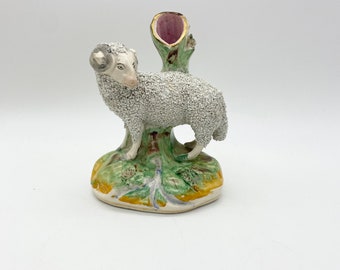 Antique Staffordshire ram figurine