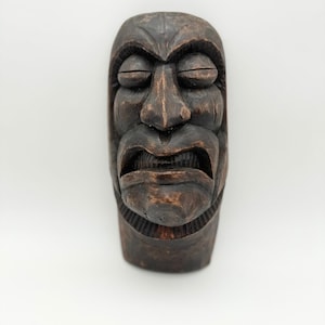Vintage African wooden mask, African folk art, wooden wall decor