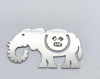 Segnalibro vintage con elefante marchiato in argento sterling