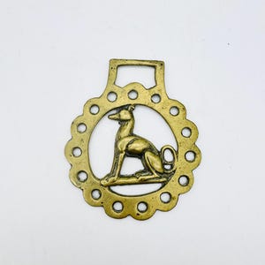 Vintage dog horse brass, greyhound horse brass