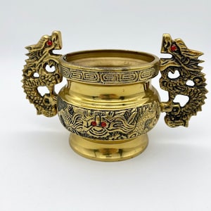 鳥と花の蓋が付いた中国製の金属製香炉、金属製小物入れ - Etsy 日本