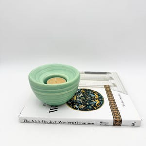 Vintage Ikea Kerzenhalter, Teelichthalter aus Keramik grün