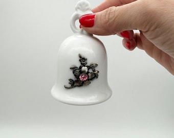 Vintage white ceramic bell