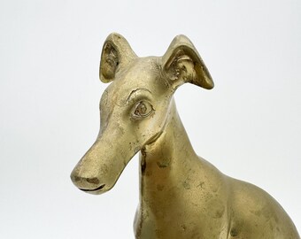Vintage Large Brass Greyhound, Seated Dog Figurine - Etsy Israel