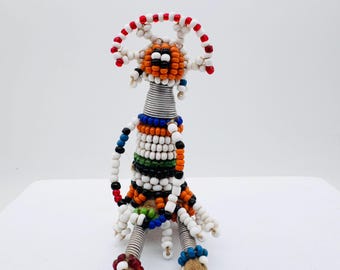 ヴィンテージのアフリカン・ンデベレ族の民芸品、儀式用のビーズ人形