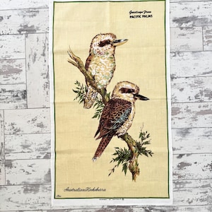 Australian Kookaburra bird tea towel, Australian kitchen towel