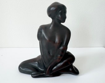 Small woman sculpture, art deco style woman statue