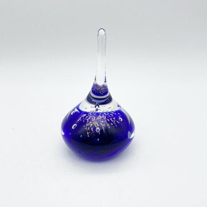 Cobalt blue & clear glass paperweight