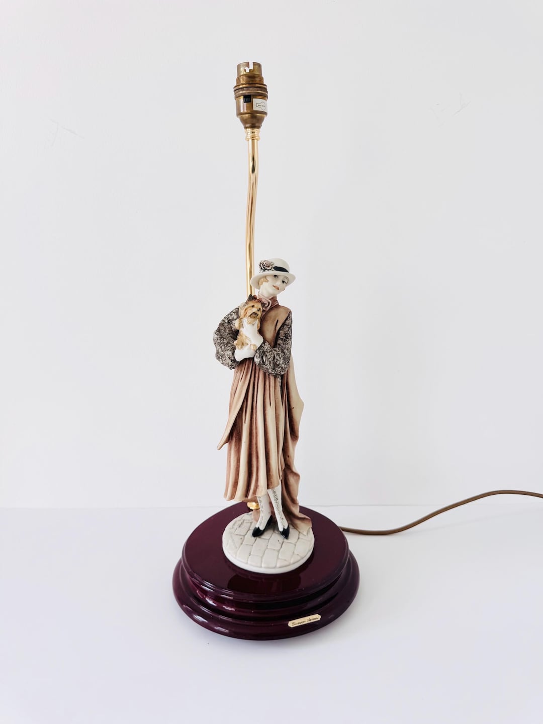 Vintage Giuseppe Armani Porcelain Lady Table Lamp With Dog - Etsy