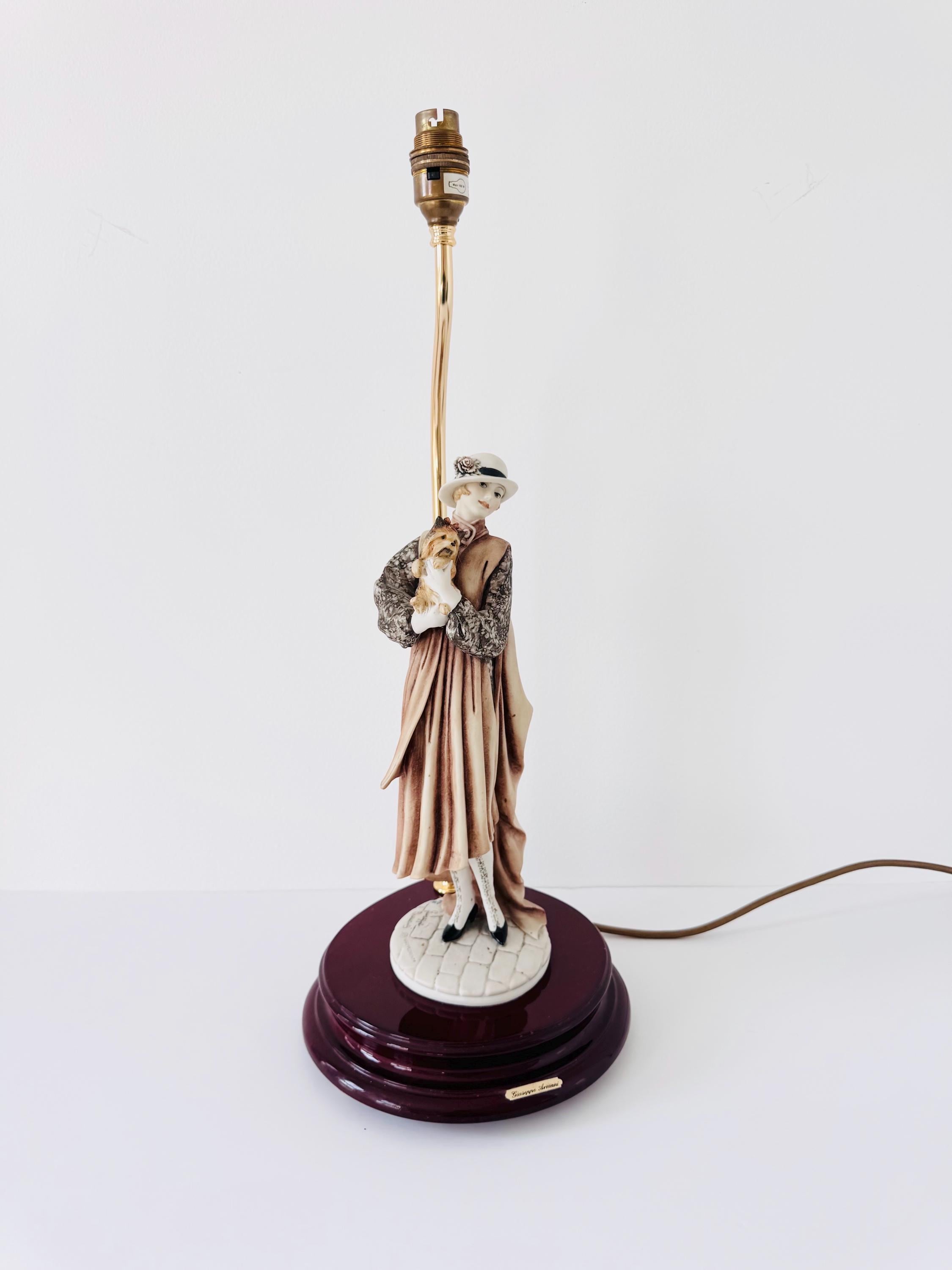 Vintage Giuseppe Armani Porcelain Lady Table Lamp With Dog - Etsy