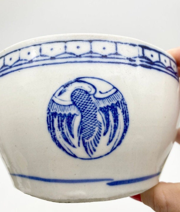 ヴィンテージの蓋付きご飯茶碗、中国の青い陶器の皿 - Etsy 日本