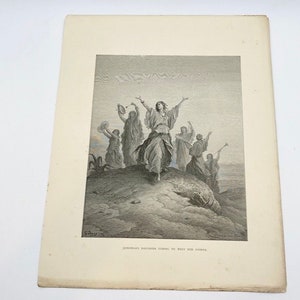 Antique engraving From first edition of The Dore Gallery 1870 Jephthah&#39;s Daughter Coming to Meet Her Father