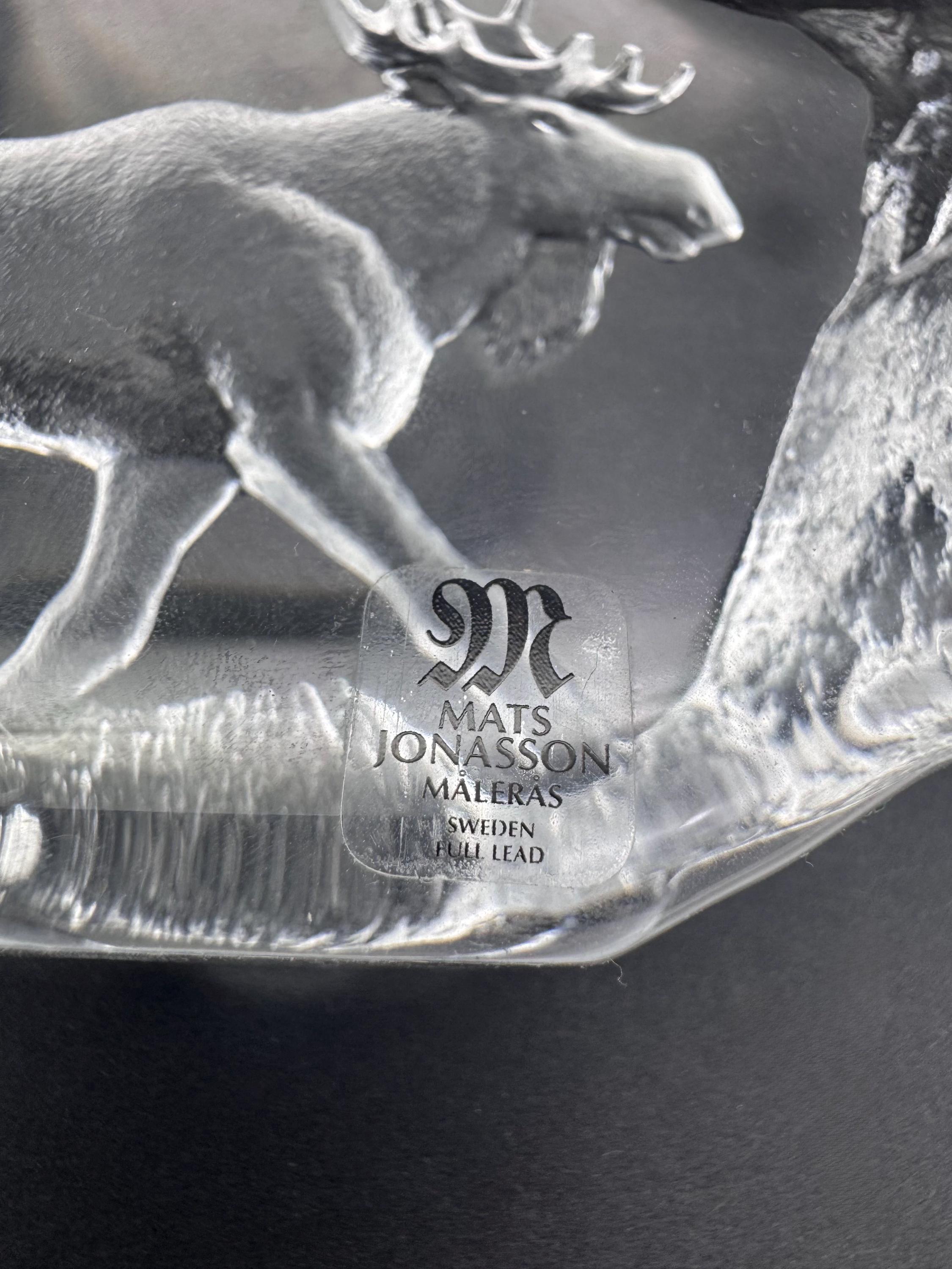 Mats Jonasson for Maleras Crystal Moose Ornament, Collectable