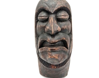 ヴィンテージのアフリカの木製マスク、アフリカの民芸品、木製の