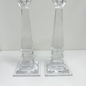 Pair of crystal candle holders