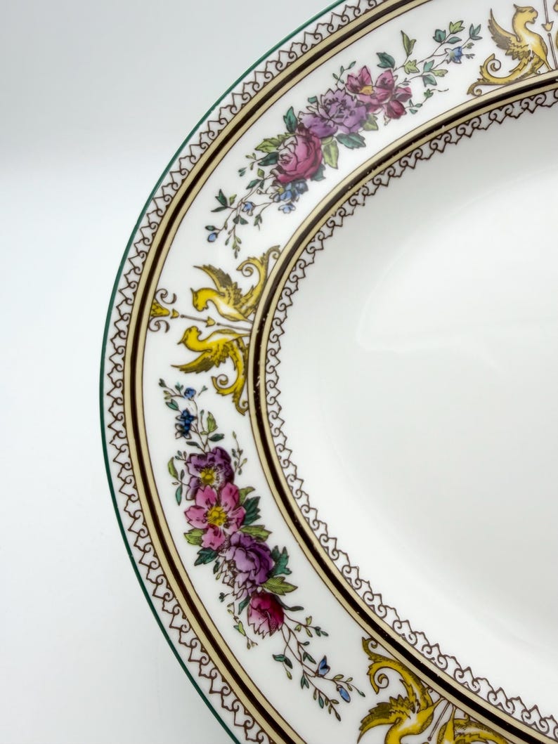 Vintage Wedgwood Columbia Oval Serving Platter, Bone China Floral Plate image 9