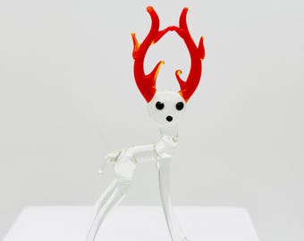 Miniature glass reindeer