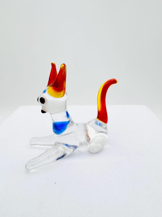 猫置物 ガラス置物　￼MURANO ミニチュアガラス猫、ムラーノミニチュアガラスの置物 - Etsy 日本