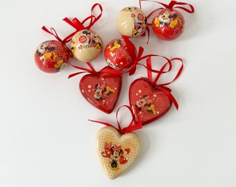 Vintage Disney Weihnachtsschmuck, Mickey Weihnachtskugeln
