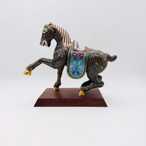 Vintage cloisonne horse 22cm tall