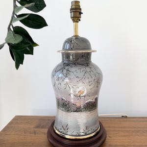 Gordon Fox Kentmere Studio-Keramiklampe, handbemaltes Eulenmotiv