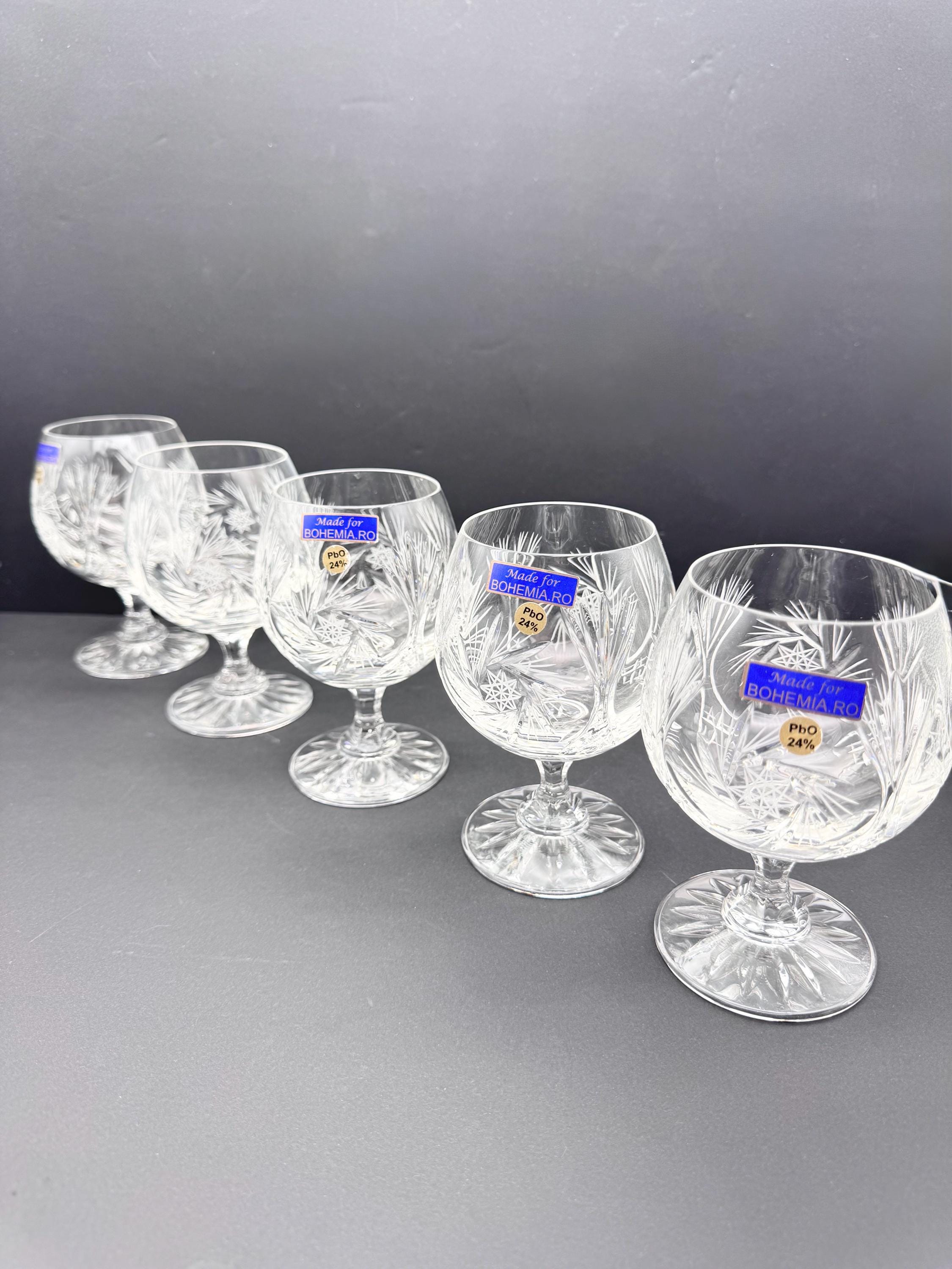 ボヘミアクリスタルコニャックブランデーグラス5個 - Etsy 日本