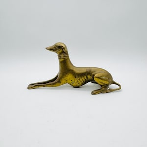 Vintage solid brass greyhound figurine