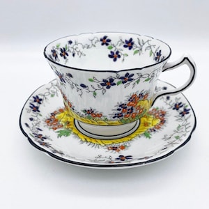 Vintage Melba bone china tea cup with saucer