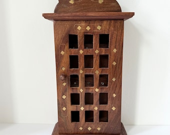 Armario de llaves de pared de madera, caja de llaves