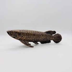 Antique Japanese bronze fish, bronze fish statue