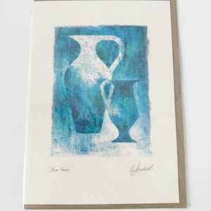 Grote blanco wenskaart, blauwe interieurkaart, kunstkaart