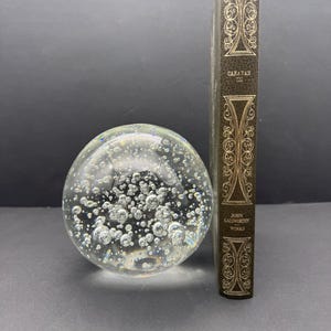 Large 13cm crystal ball, vintage art glass sphere