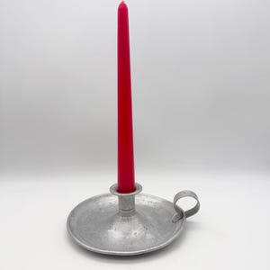 Vintage aluminium chamberstick, metal candle holder