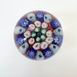 Small vintage Strathearn millefiori paperweight