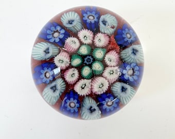 Small vintage Strathearn millefiori paperweight