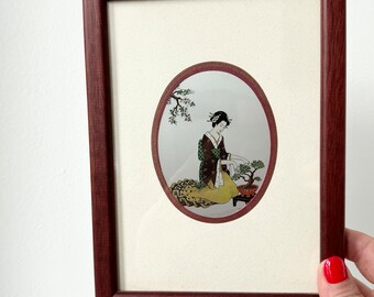 Small geisha picture, wall decor, oriental decor