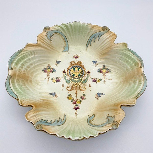 Antique Crown Devon Erin bowl shell pastel cabinet decor