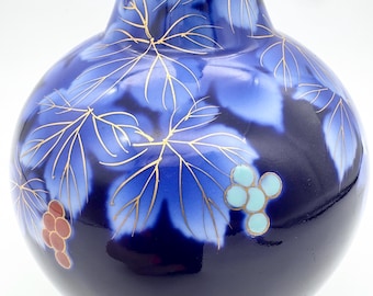 ヴィンテージ深川焼花瓶、日本製磁器花瓶、青い花飾り花瓶 - Etsy 日本