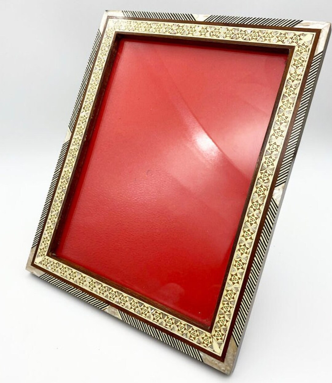 Large Wooden Inlaid Photo Frame Free Standing Wooden Picture Etsy